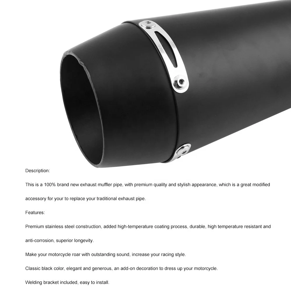 High Temperature Resistant Black M4 Motorcycle 51 mm Exhaust Muffler Pipe with DB Killer Slip 4