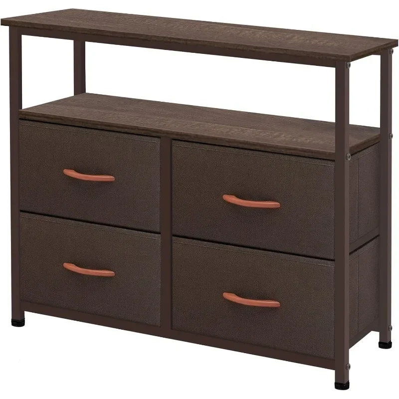 

Storage Dresser with Shelves-Storage Chest for Bedroom, Living Room, Hallway, Closet Organizer with Sturdy Steel Frame