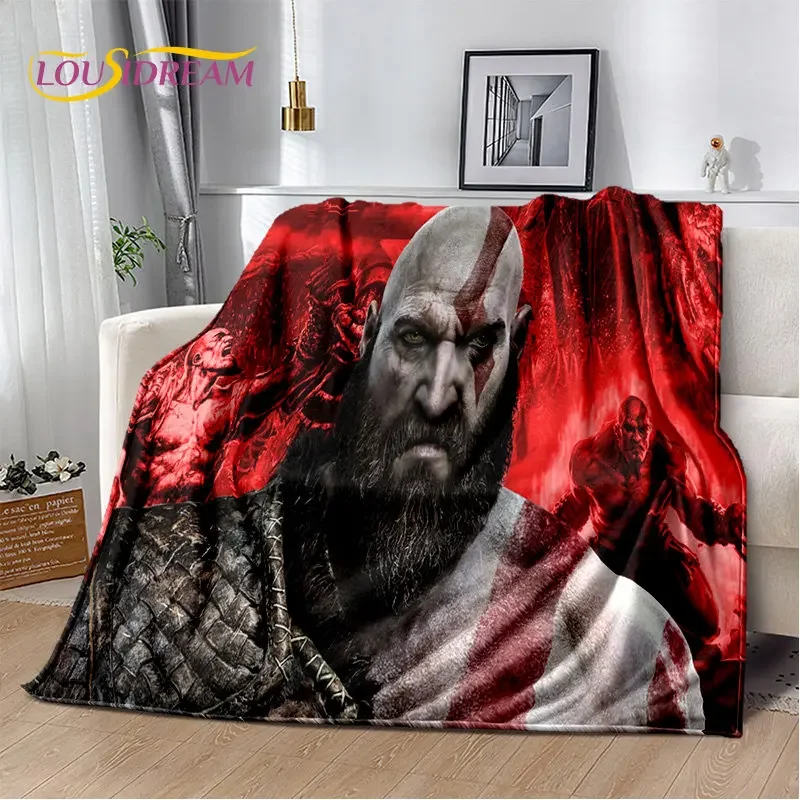 God of War Game Gamers Kratos Soft Plush Blanket,Flannel Blanket Throw Blanket for Living Room Bedroom Bed Sofa Picnic Cover 013