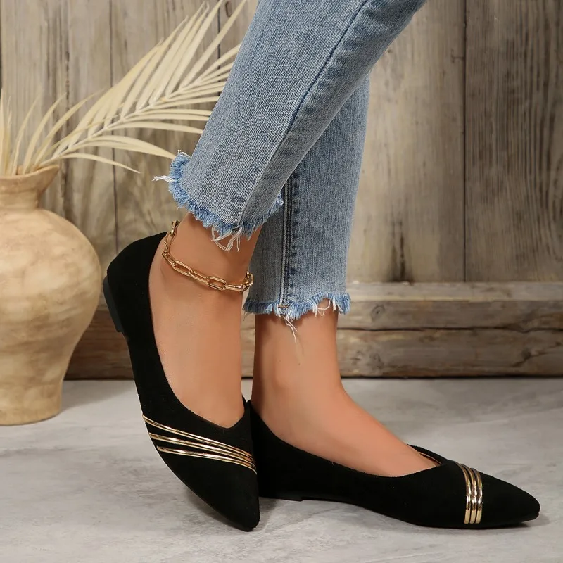 حجم كبير الانزلاق على كعب منخفض حذاء فردي موضة أشار تو الفم الضحلة لينة وحيد عدم الانزلاق مقاومة للاهتراء أحذية منخفضة