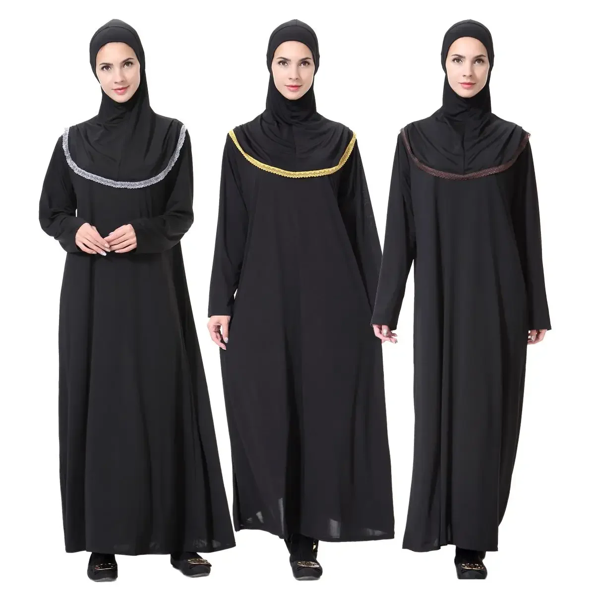 

Eid Djellaba Ramadan Muslim Women Prayer Garment Hooded Dress Modest Robe Dubai Abaya Turkey Kaftan Islam Clothing Jalabiya Gown