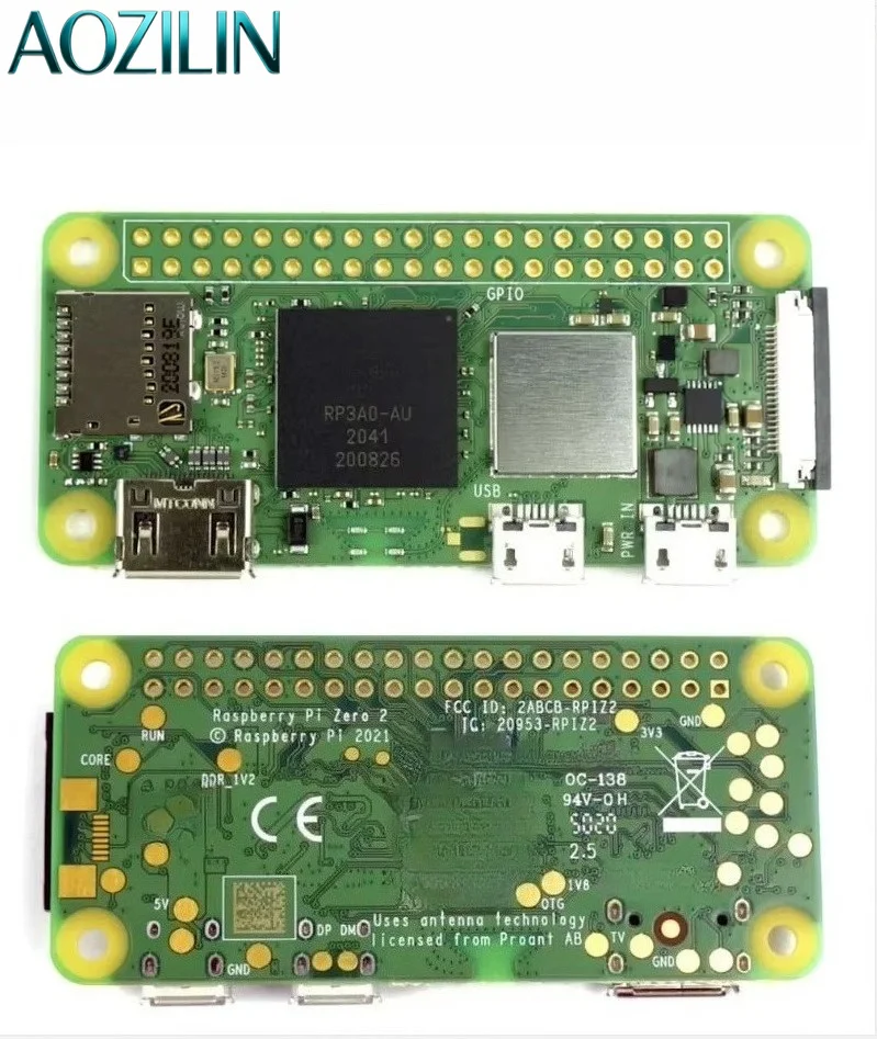 AOZILIN Zero 2W SBC Quad-core 64-bit Cortex-A53 1GHz 512MB SDRAM Mini Development Board WiFi Bluetooth