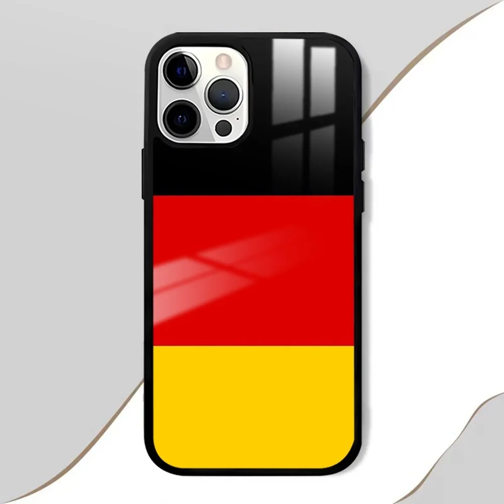 Funda de teléfono con patrón de bandera de Alemania para IPhone 16 15 14 13 12 11 Pro Xs Max Mini Plus Celulares Funda dura Dropshipping