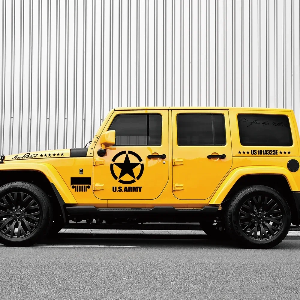 

10PCS Car Side Door Sticker Vinyl Decal Accessories For Jeep Renegade Wrangler JK TJ Rubicon Cherokee Patriot Trail Hawk Compass