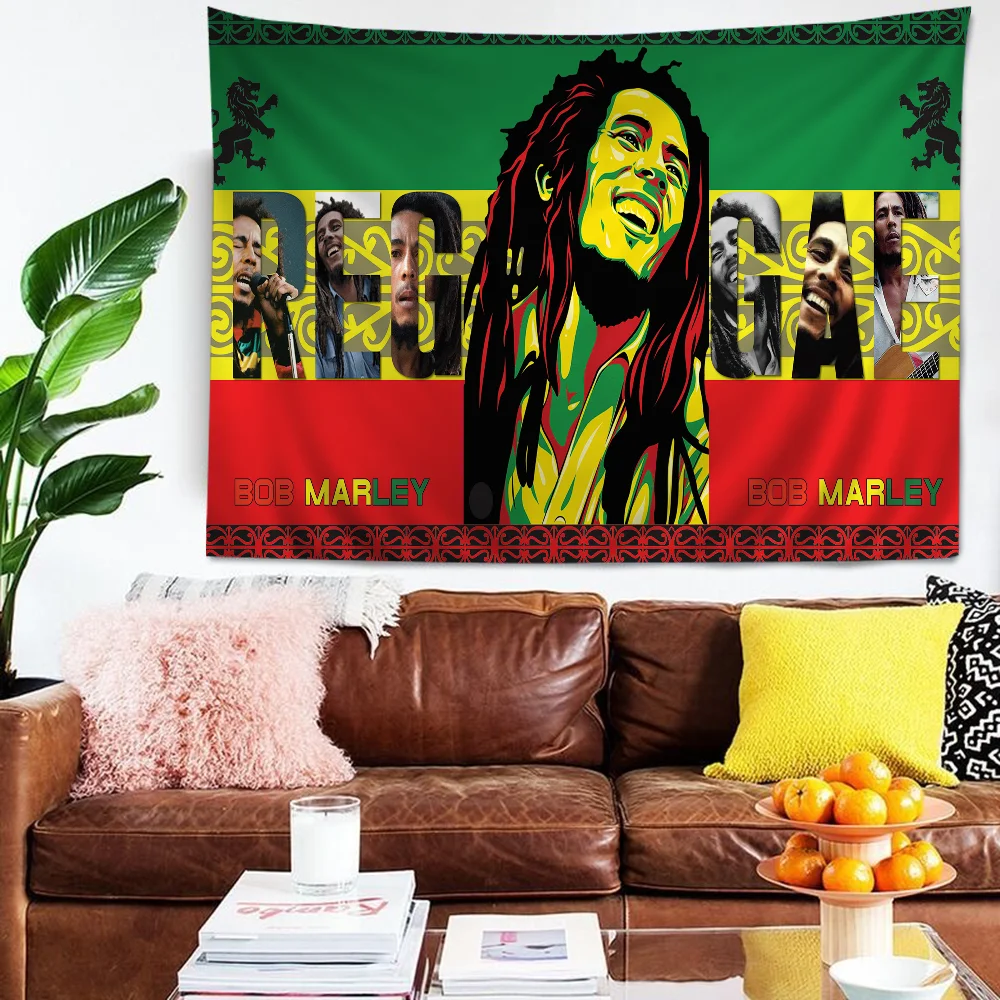 

Bob Marley Reggae Music Jamaican Style Cartoon Tapestry Art Science Fiction Room Home Decor Wall Hanging Home Decor