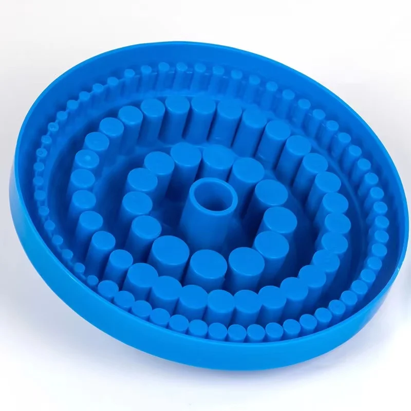 Hot 1pcs Round Shape Plastic Hard 100pcs 1-13mm Drill Bit Storage Case Stand Blue Hole Bore Plastic Organizer Container Box