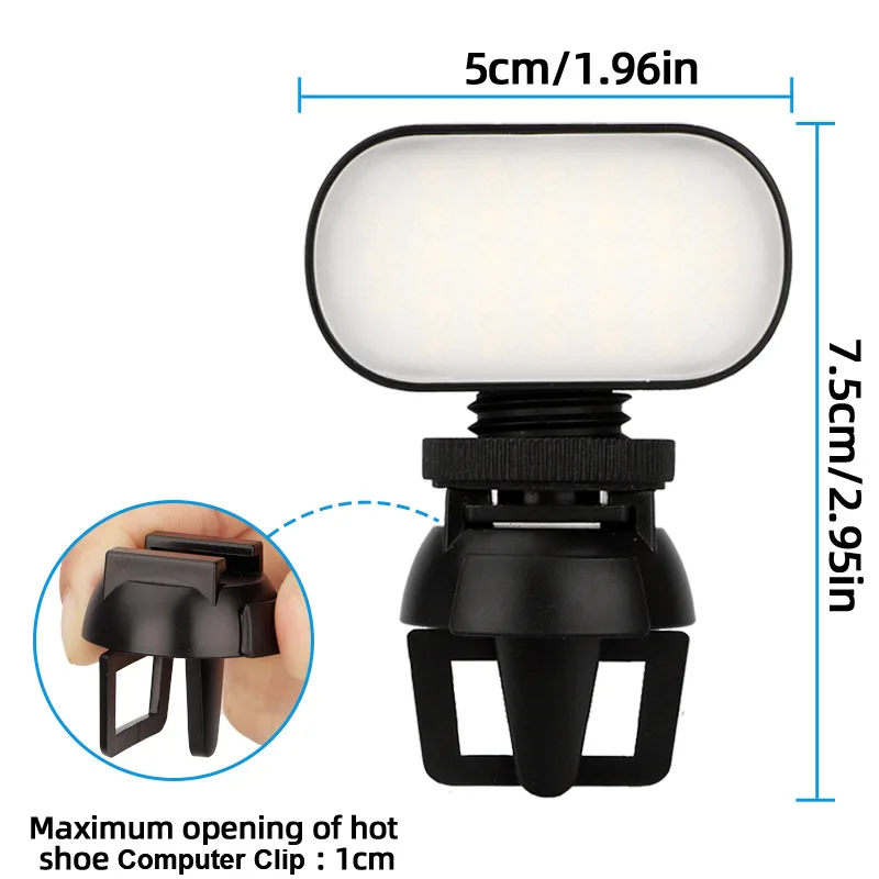 RGB LED Mini Multifunctional Camera Fill Light 750mAh For Mobile Live Streaming Photography, Laptop Camera, Photography Light