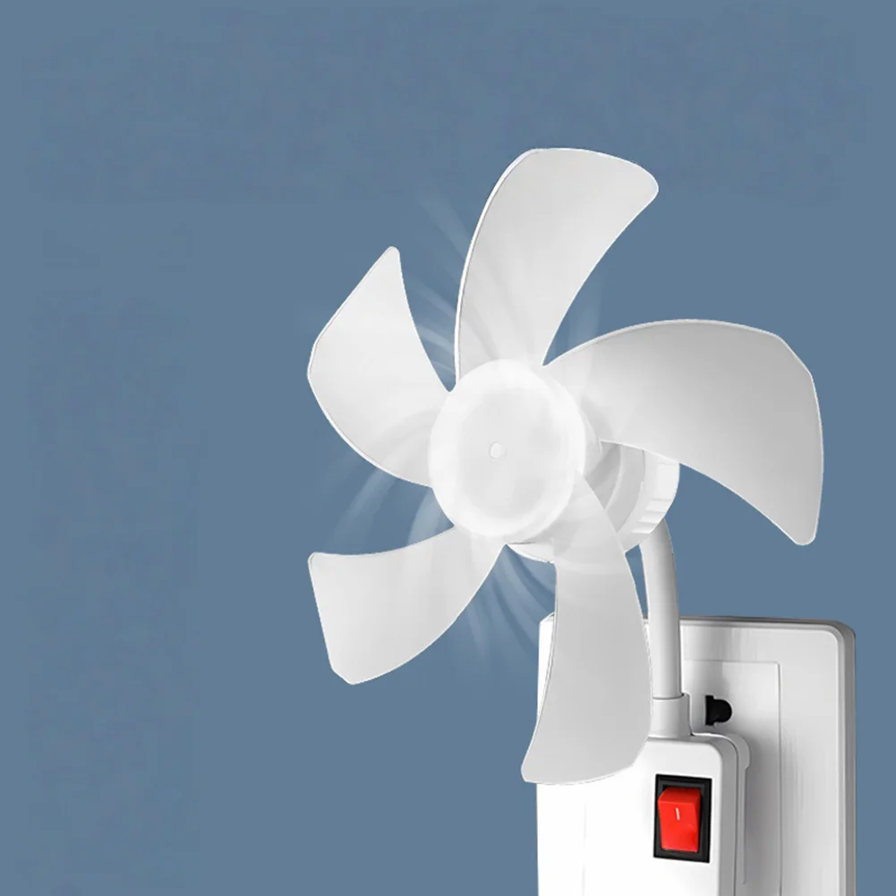 White Transparent 140mm Five Socket Fan With Switch Strong Airflow Quiet Operation For Kitchen Bedroom Home Cooling Appliance