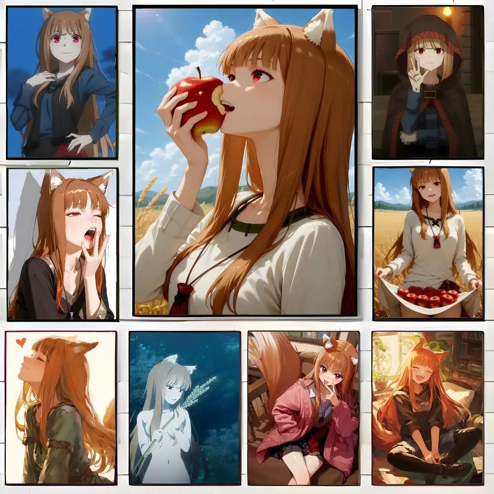 fantasy romance s-Spice and Wolf Holo Poster Wall Art Print Decorative Mural Home Decor Gift Unframed