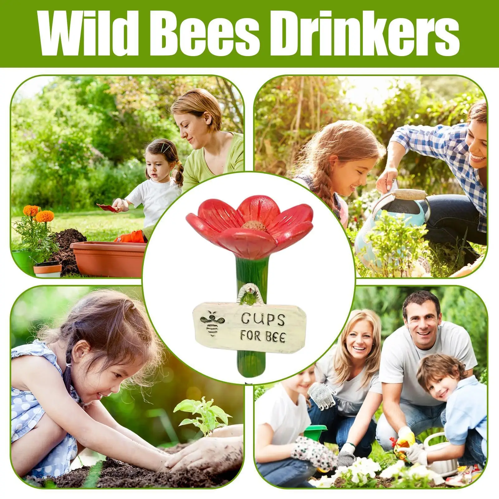 

Bee Waterer Bee Feeder Cups Flower Shape Watering Stations Colorful Butterfly Cups Hygienic Feeder for Farm Pathway Garden