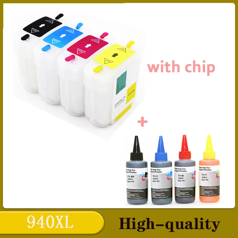 Einkshop For HP 940 XL 940XL Replacement Ink Cartridge Refillable For HP Officejet Pro 8000 8500 8500A Printer 4Color with chip