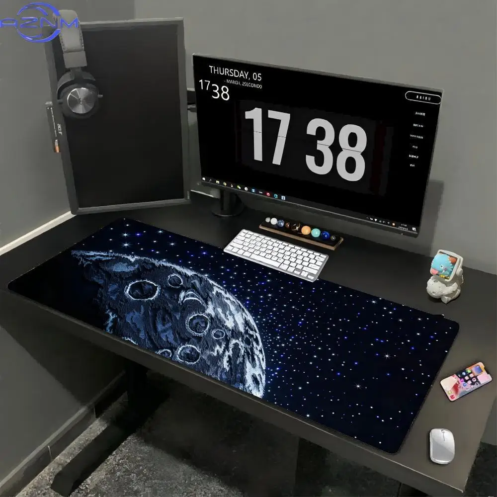 Deep Space Moon Mouse Pad Computer Accessories Office Game Table Mats Rubber Anti-slip Gaming Keyboard Mousepad Desk Pads 40X90