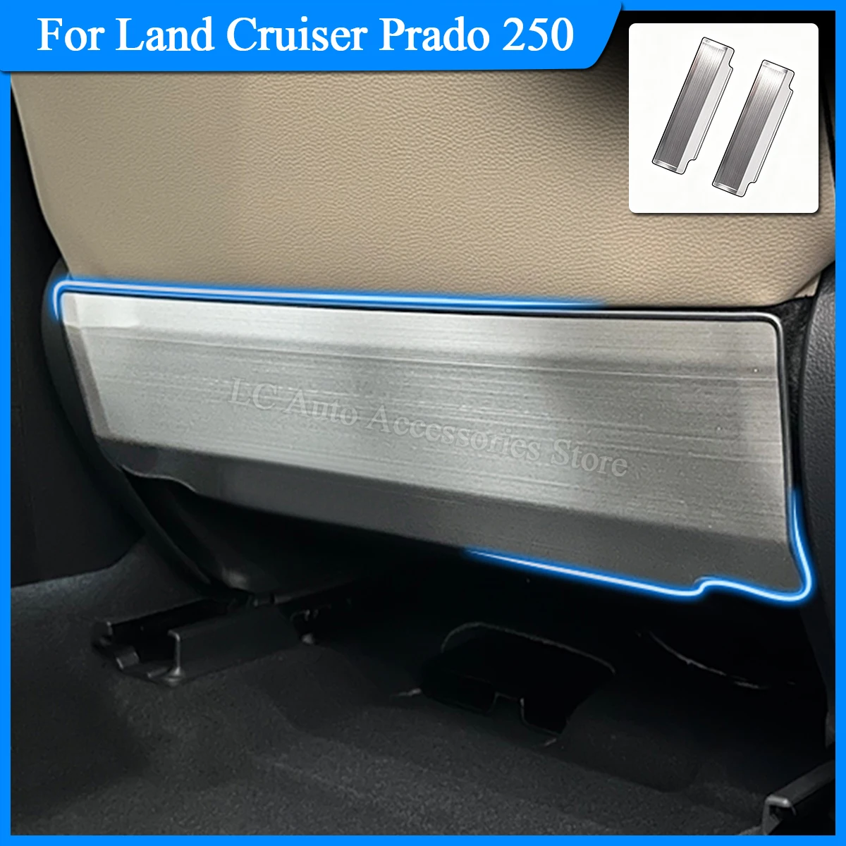 Stainless Steel Kick Protector For Land Cruiser 250 2024-2025 Seat Back Anti-Scratch Guard Interior Accessories