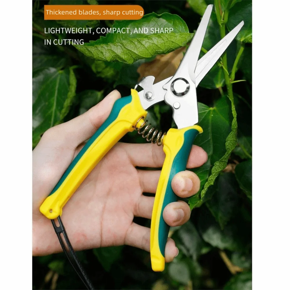 

Stainless Steel Pruning Shears Ergonomic Handle Safe Lock Garden Pruner Shock Absorbing Non-slip Tree Branch Trimmer