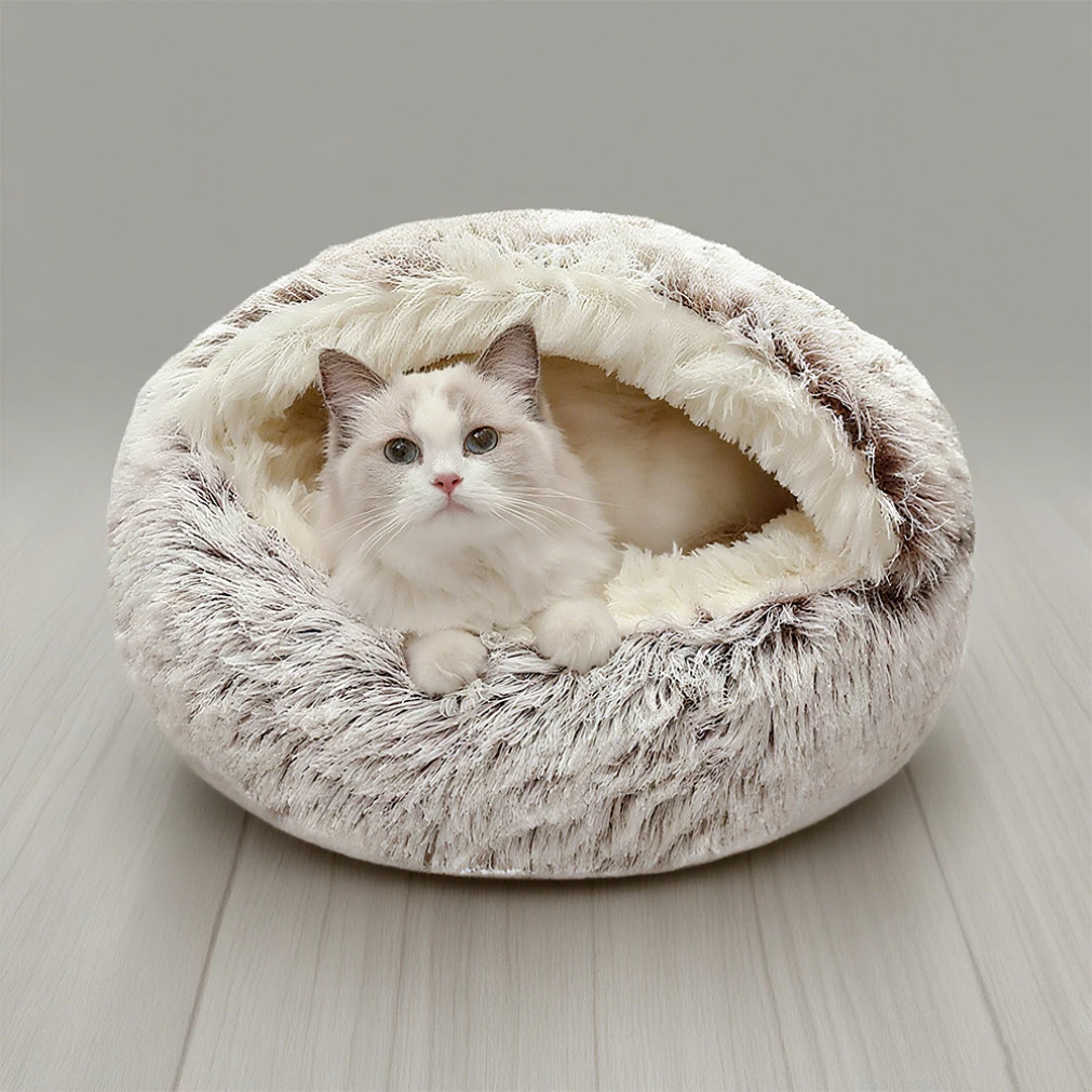 

Semi enclosed Shell Cat Nest Long Plush Winter Warm Pet Nest Semi Enclosed Dog Nest 2025New Wholesale/ retail