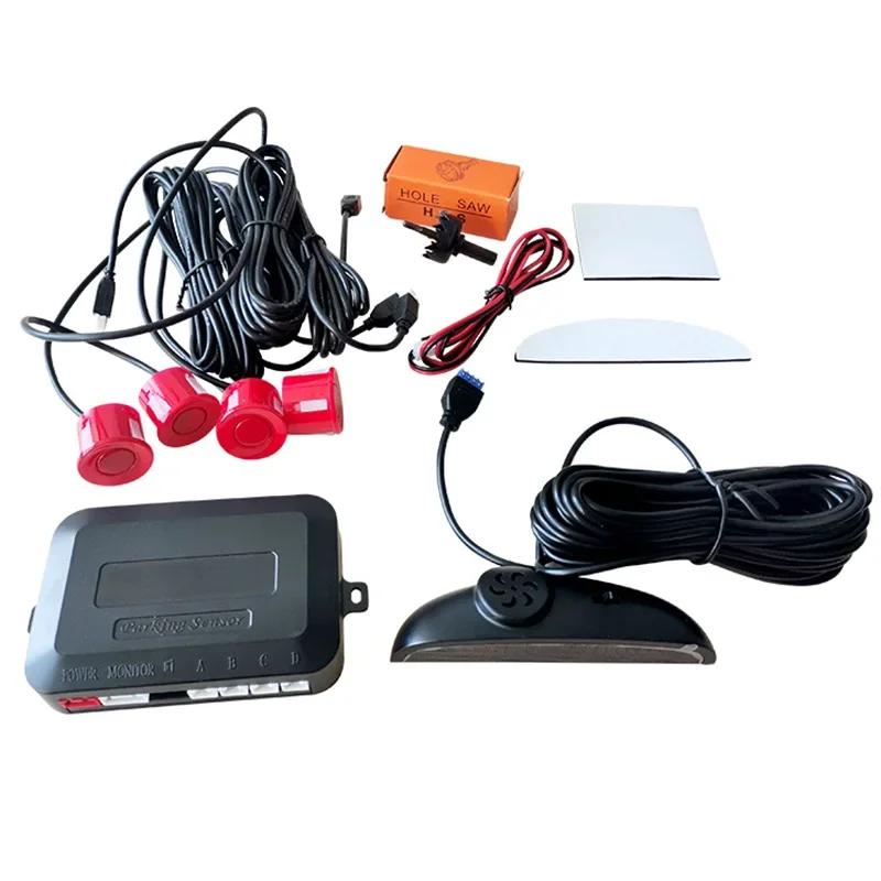 

Good Car Reversing Radar Crescent Screen LED Real Voice Prompt Buzzer 4 Probe Ultrasonic