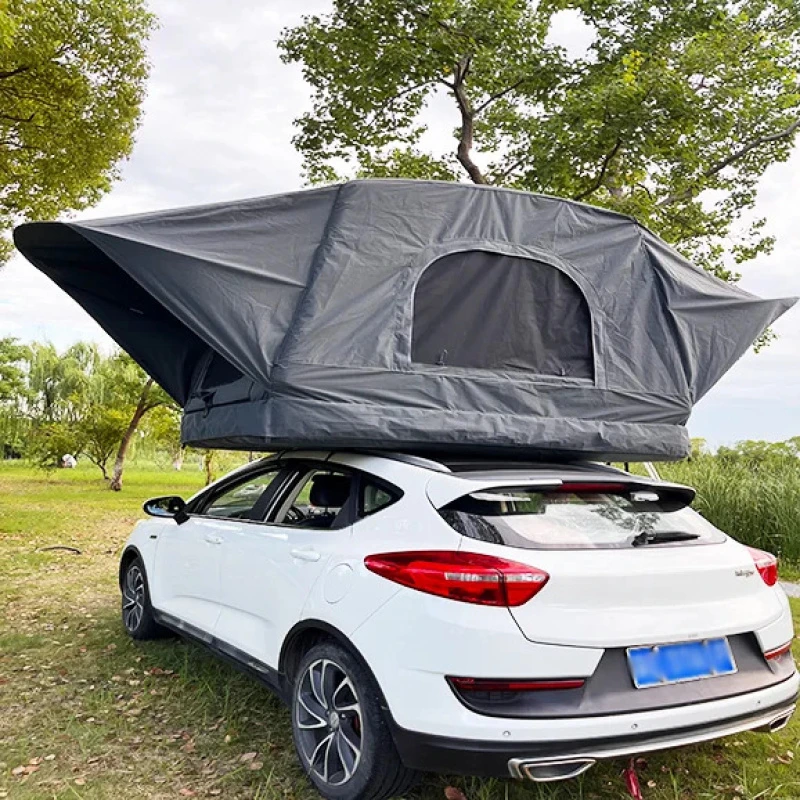 

light Outdoor Folding Roof Top Tent Cot Inflatle Polycotton Camping Tent with Aluminum Poles Automatic Build