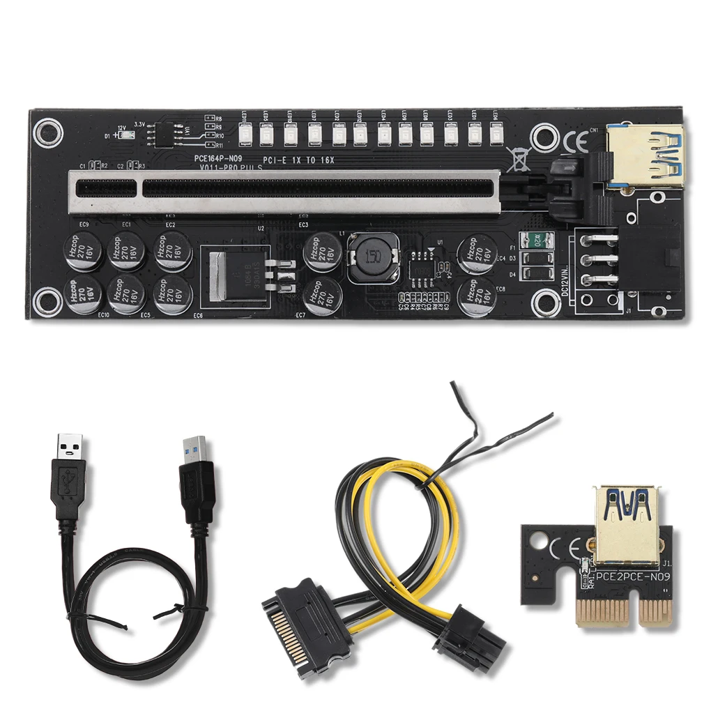 

PCI-E 4 Holes LED Video Card Expansion Extender Adapter for Mining