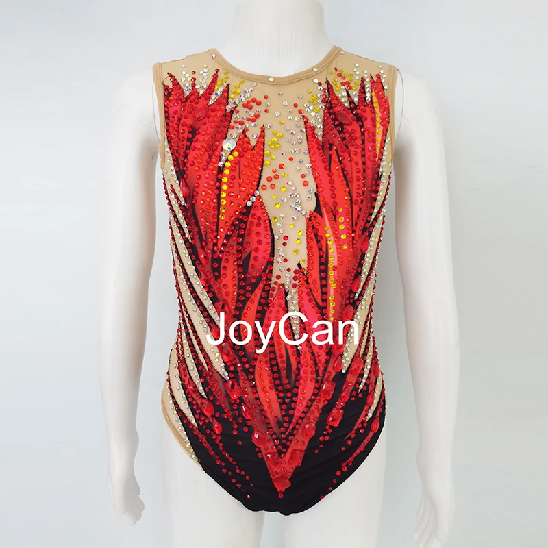 JoyCan Swimming suits Girls Women Red Synchronized Swimming Wear for Competitiion