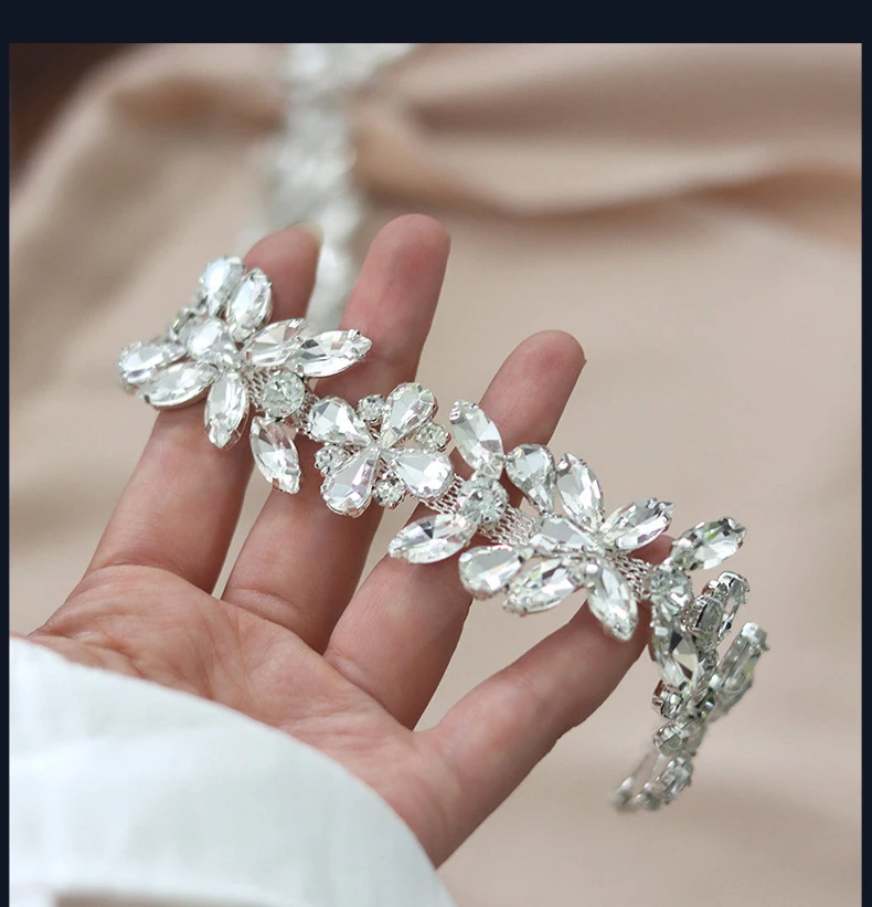 5 Yards Strasskette Kristalldiamant DIY Bastelzubehör Kleidungszubehör Strassband Nähzubehör Partygeschenke Dekoration – Detail 3