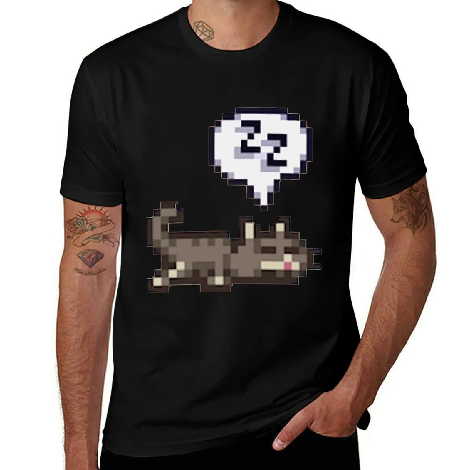 

Stardew Valley Sleeping Cat Sploot T-Shirt clothes cute tops croswit shirt man summer 2025 mens tall t shirts