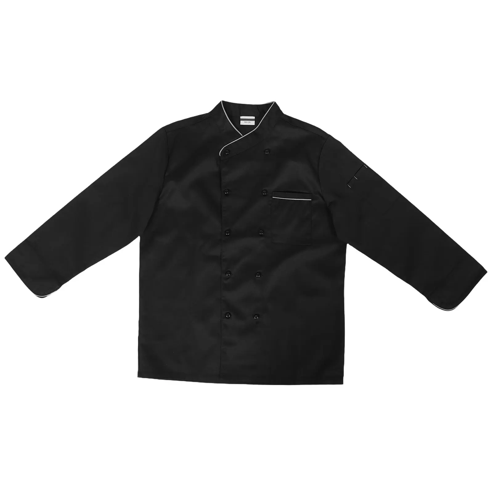 

Chef Workwear Long Sleeve Black Kitchen Uniform Unisex Spatter-Proof Heat-Resistant Cooking Jacket For Men Women