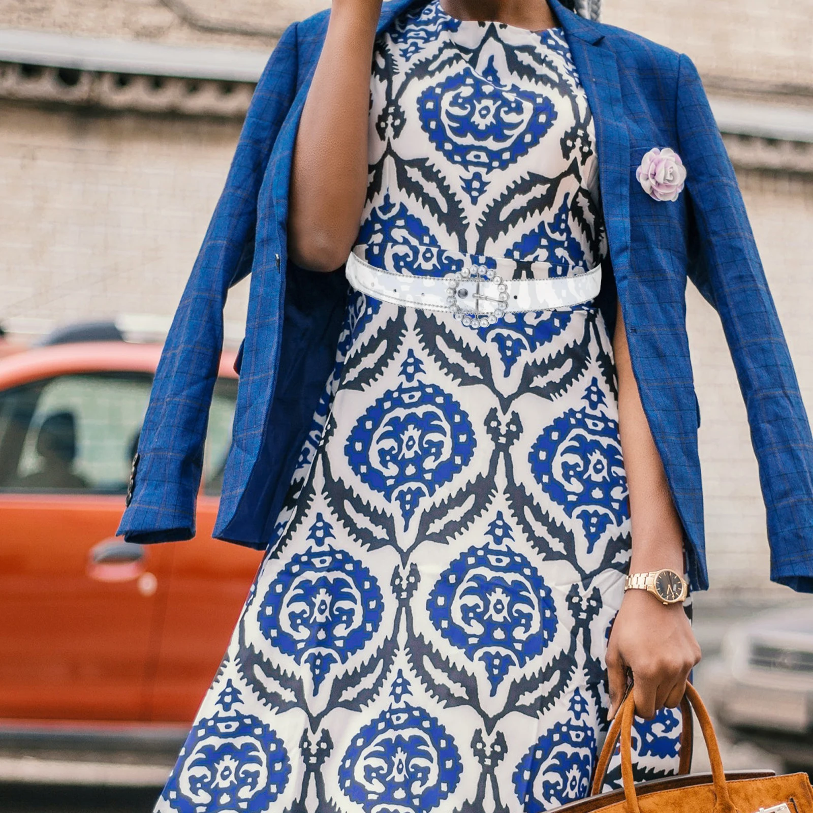 

Diamond-in Dress Belt Transparent PVC Zinc Alloy Women Casual Girdle Fashion Belt Lightweight Comfortable Various Dresses High