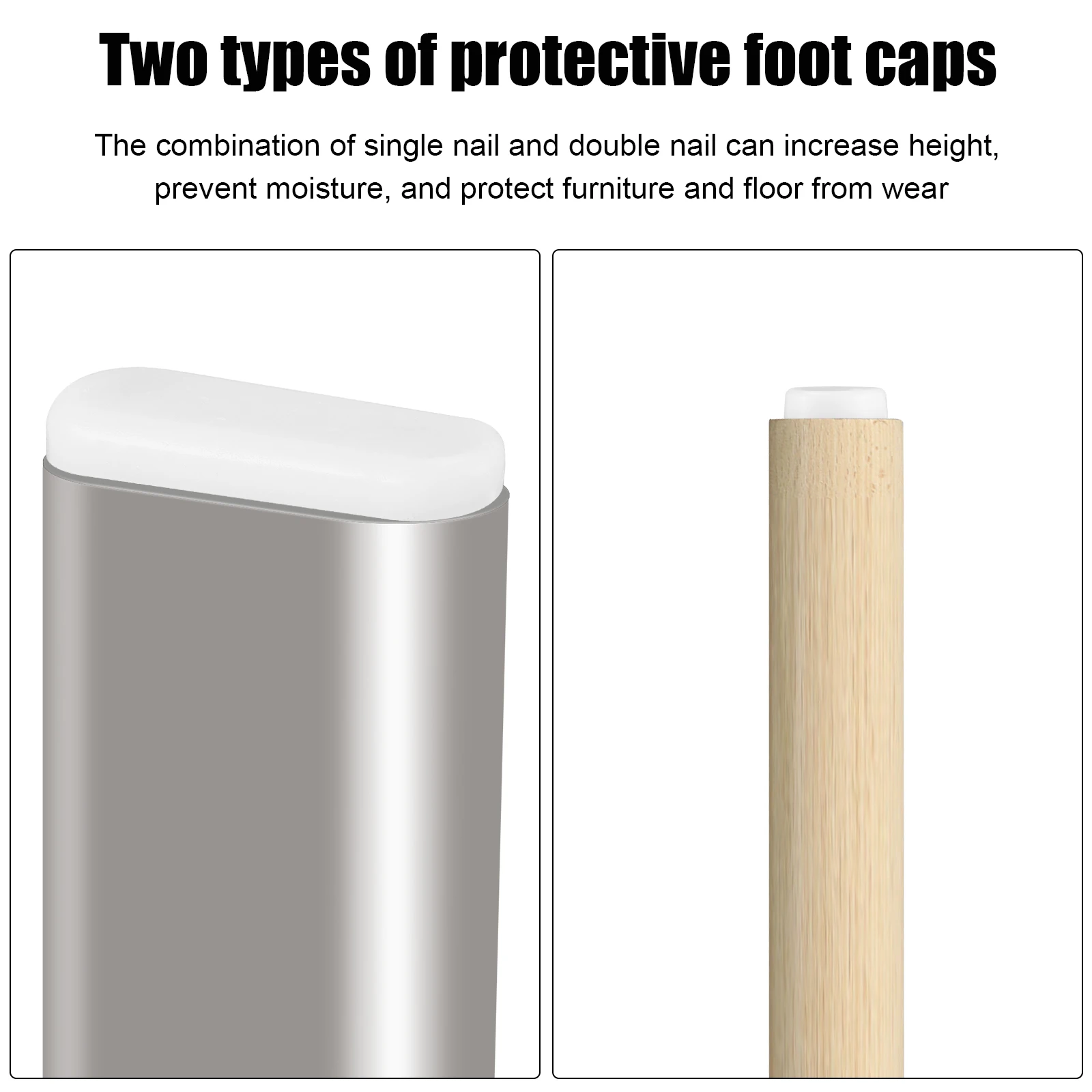 

1 set Oval Double Head Glide Nails Leg Fixed Plastic Floor Protector Repair Uneven Feet Nail-On Table Foot Pads Glider For Bed