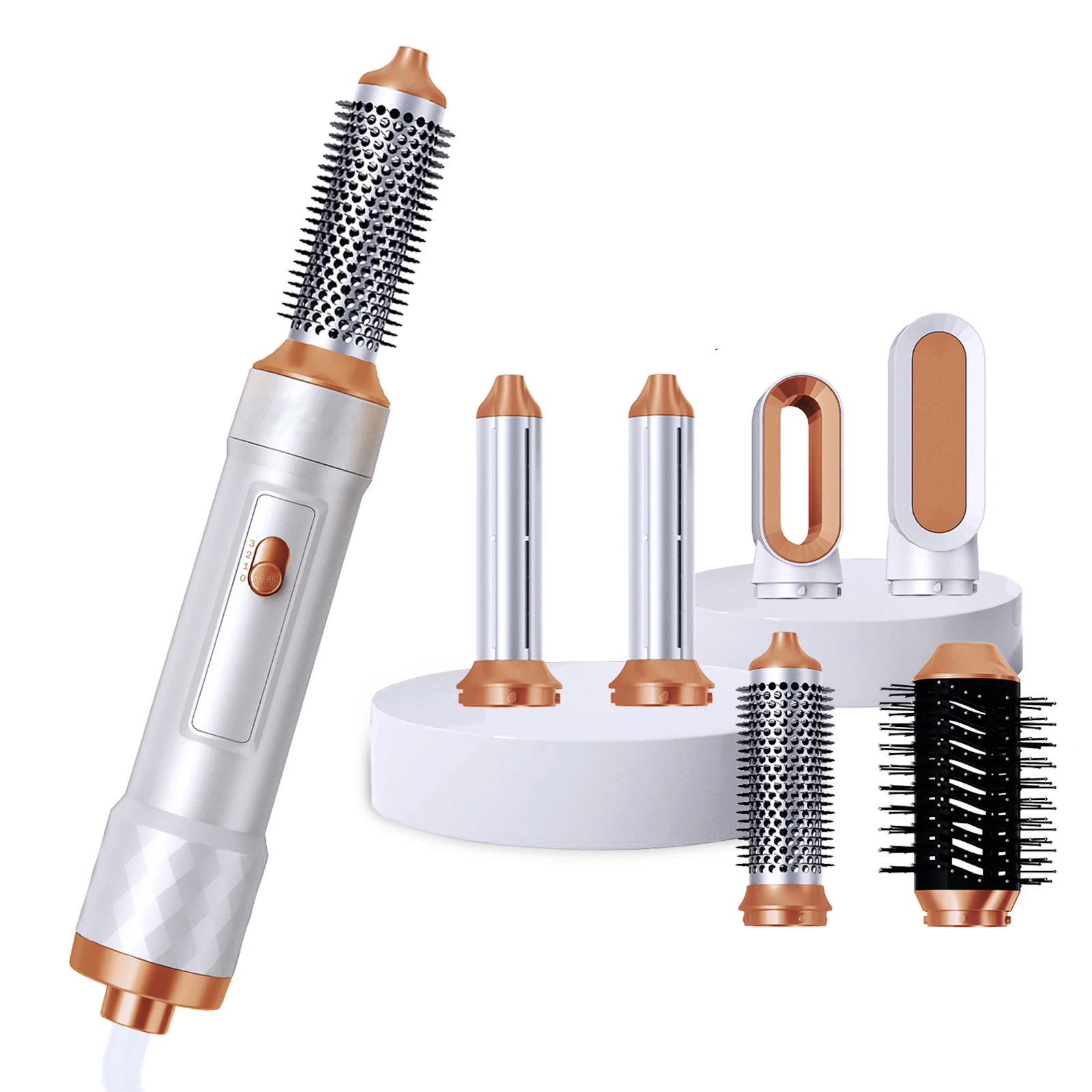 5-in-1 Haartrockner-Bürste Abnehmbarer Föhn-Kamm Ionische Heißluftbürste Haarstyling-Werkzeug Elektrische Thermobürste Luftlockenstab – Detail 6