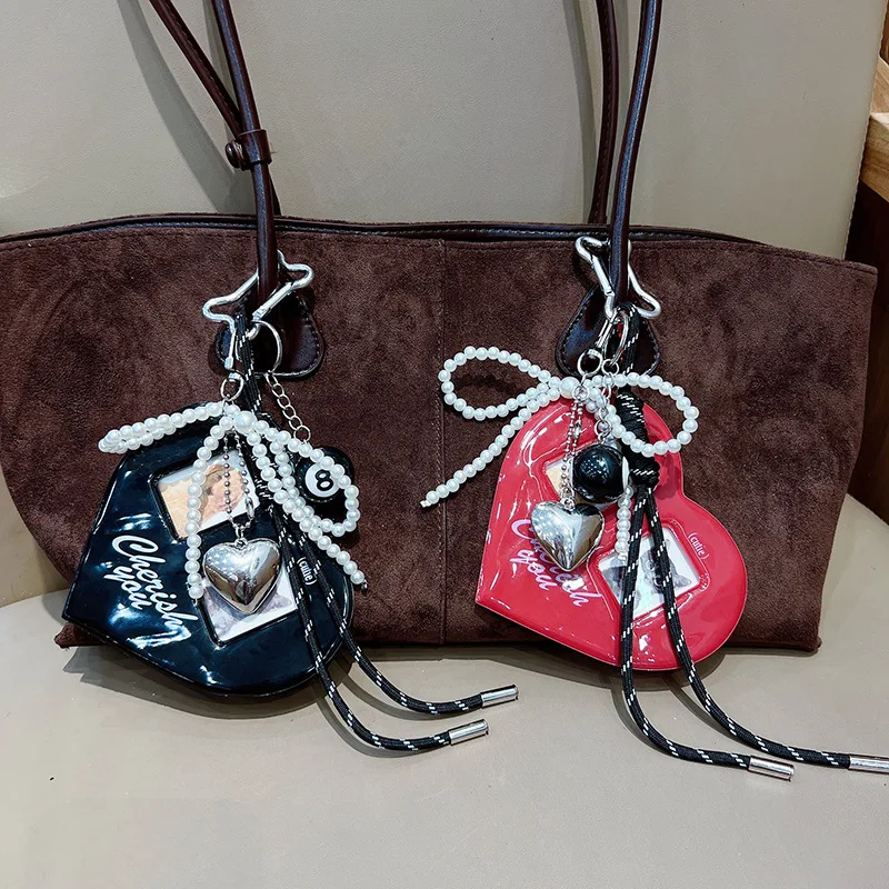 مجموعة بطاقات الحب الكبيرة معلقة الديكور فراشة عقدة المفاتيح النسيج شنقا حقيبة عصرية قلادة الصورة قابلة للاستبدال #3