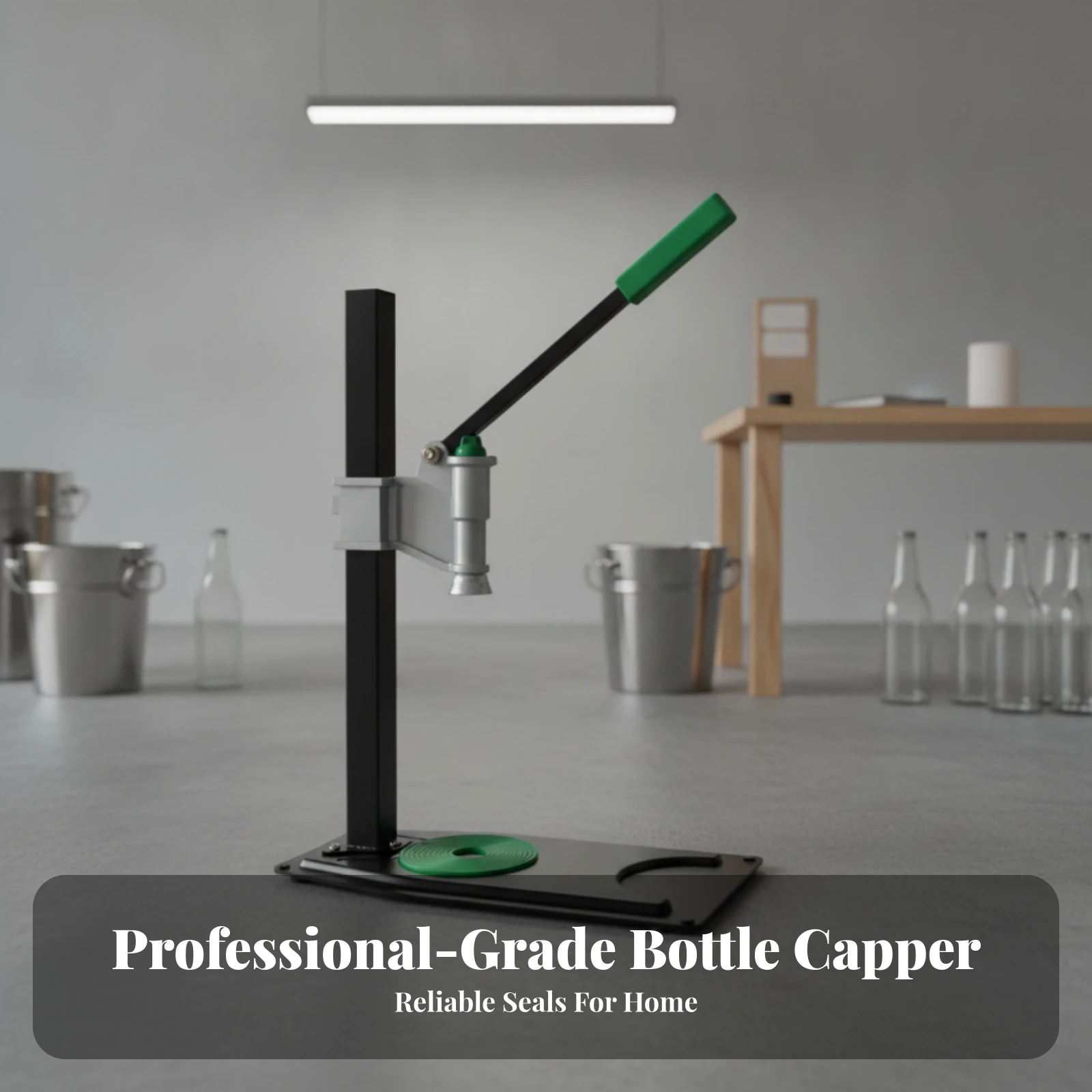 Manual Bottle Capping Machine Ergonomic Manual Bottle Capper Labor-Saving Wide Compatibility for Home Brewers, Beverage Shops