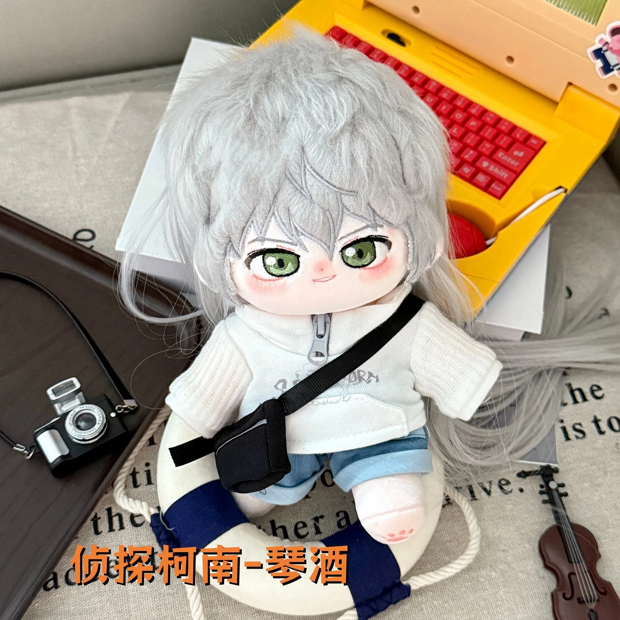 20 cm katoenen pop detective gin pluche pop rond echte verjaardagscadeaus fans dress-up katoenen pop sturen vrienden speelgoed voor kinderen