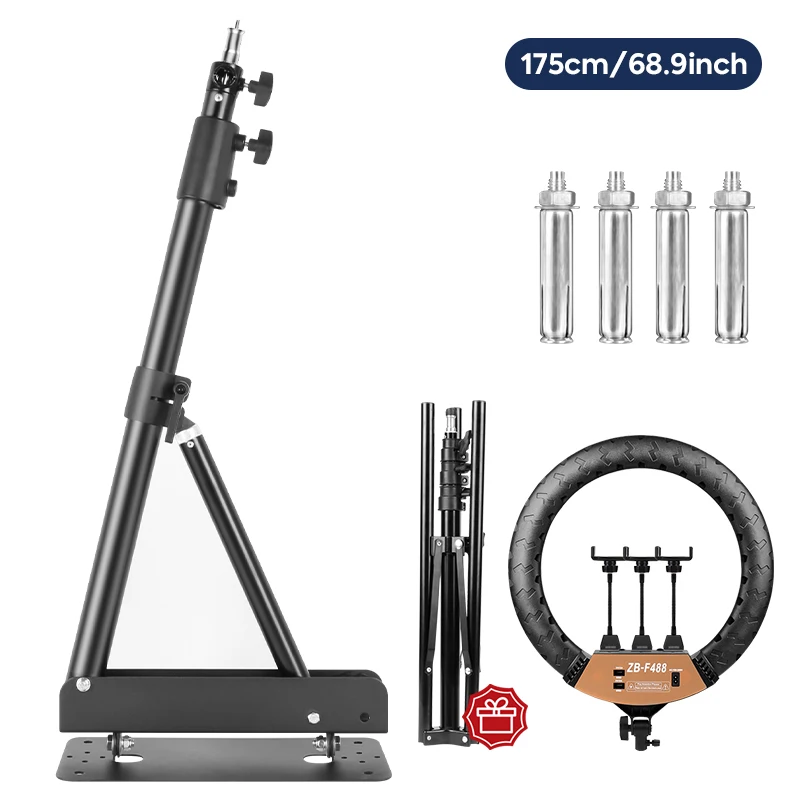 22 "Ringlichtset Met Giek Armstandaard, 3200-6500K Dimbaar Led Videolicht, Met Draagtas Voor Telefoon, Kapperszaak, Schoonheidskamer
