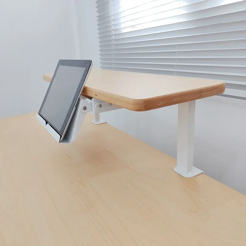 No Punching Solid Wood Desktop Shelf Office Desk Storage Rack Student Reading Rack Folding Bracket Bookshelf