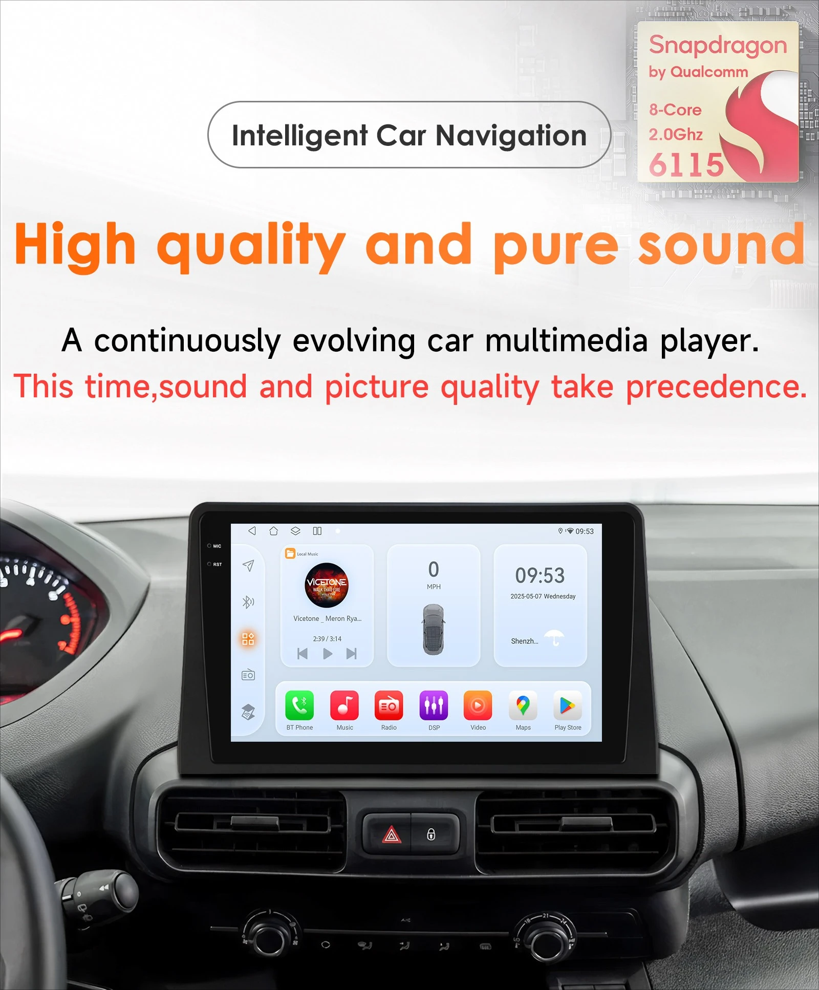 Lettore Multimediale per Auto Citroen Berlingo 2019, Peugeot Partner Rifter 2020, Opel Combo, Autoradio con Carplay, Android Auto, GPS 6115