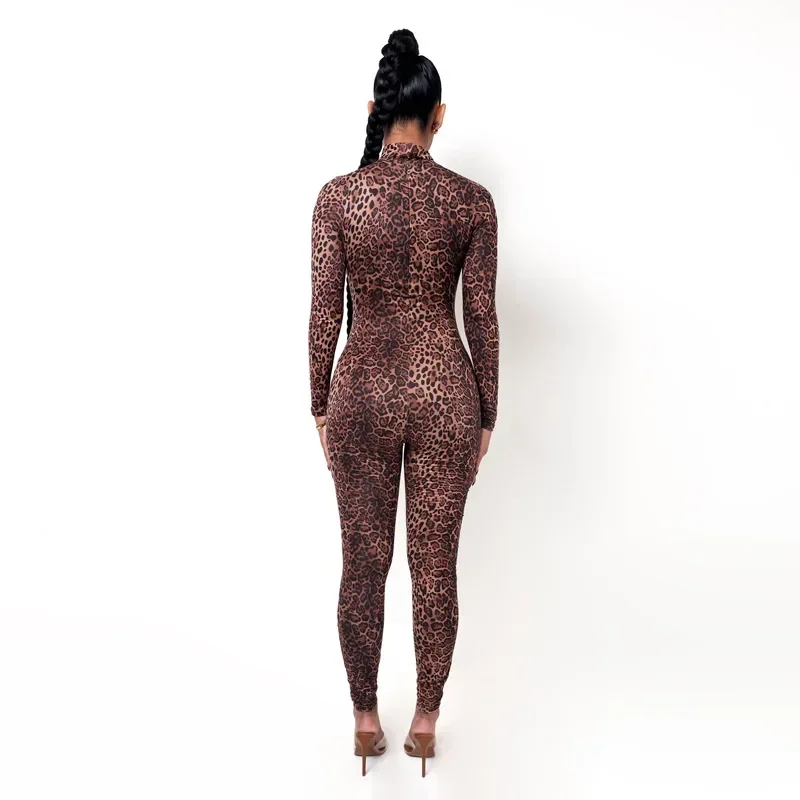 Women's Turtleneck Bodysuit Long-Sleeved Overall Tight-fitting Sports Yoga Gym Fitness Casual Fashion Outware White Jumpsuits
