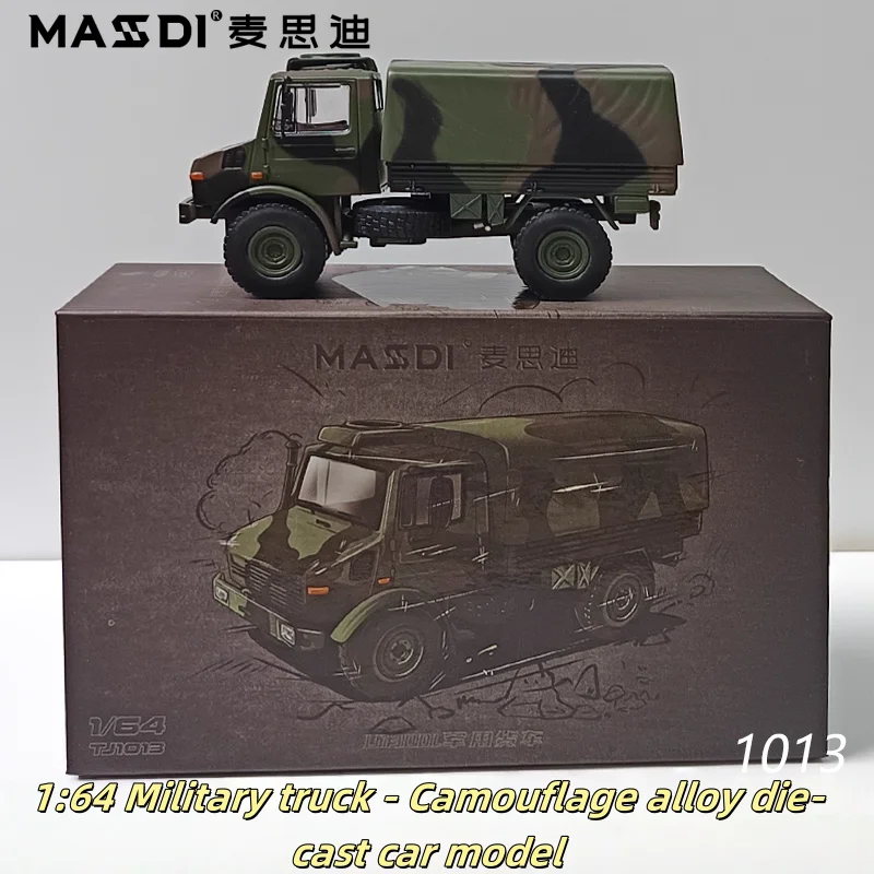 MASDI 1:64 Unimok U1300L camion, ambulance, camping-car tout-terrain, modèle de voiture en alliage moulé sous pression, pour les adolescents jouent avec, décoration pour adultes.