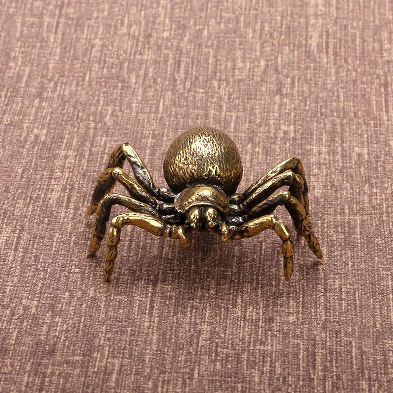 Solid Brass Wolf Spider Biomimetic Animal Sculpture Ornament