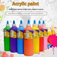 500ml 32 Color Bottle Acrylic Pigment DIY Painted Wall Painting Gypsum Doll Square Graffiti Children Fluid Bear Coloring Pigment