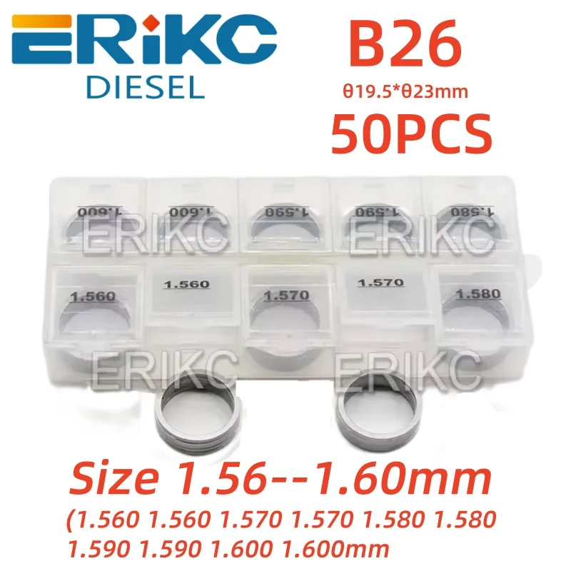 

Fuel Injector Washer B26 Diesel CR Adjusting Shim Injector Gasket Size 1.56--1.60mm Common Rail Injector Repair Shim Kits
