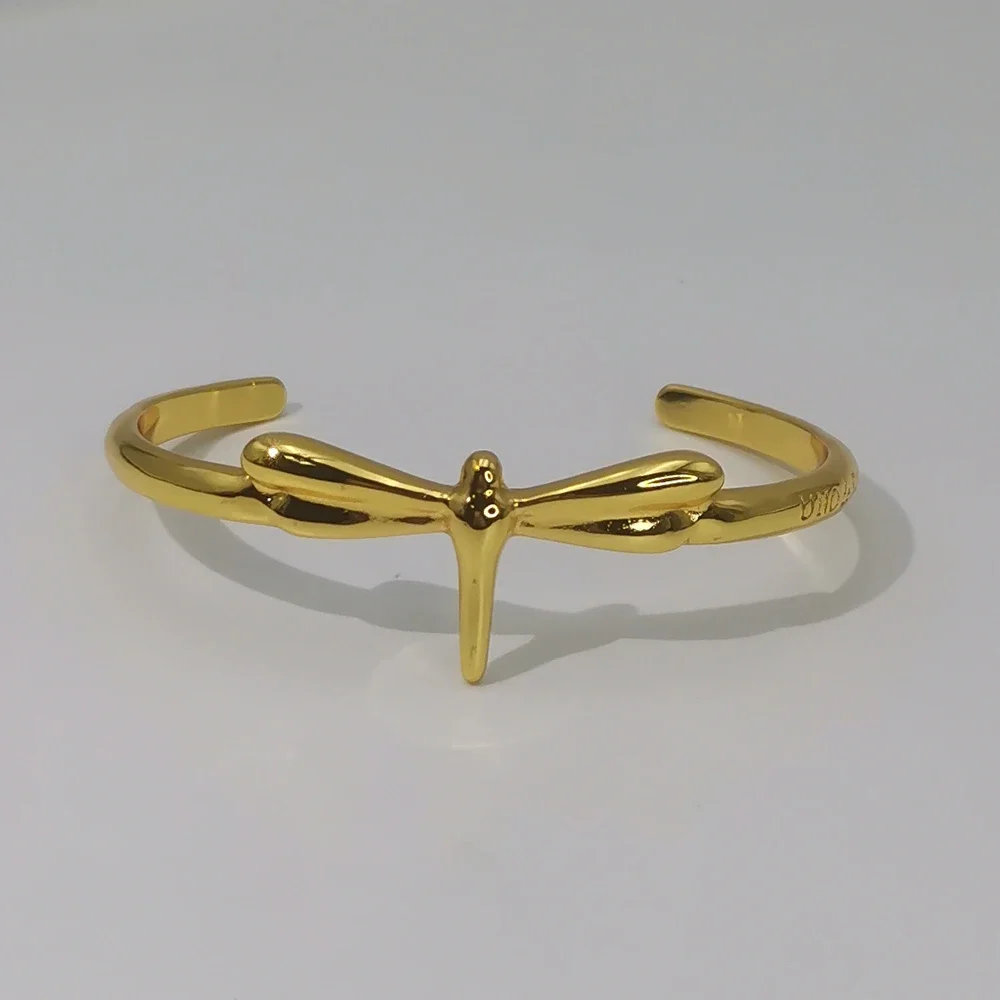 Spain UNOde 2024 New Unique Design Gold Dragonfly Open Bracelet Women's Accessories Romantic Valentine's Day Gift, Bag