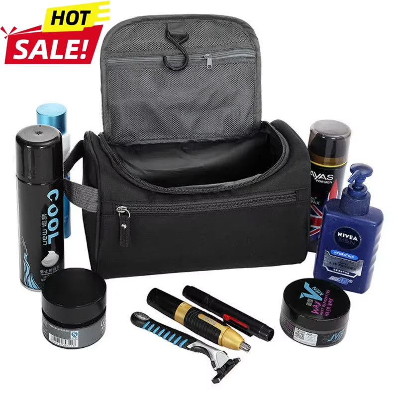 Bolsa de maquiagem portátil unissex, capacidade à prova d'água, organizador de cosméticos, higiene pessoal, bolsa suspensa para mulheres, homens, lavagem, barbear, maquiagem Entrega rápida 4-6 dias chegada