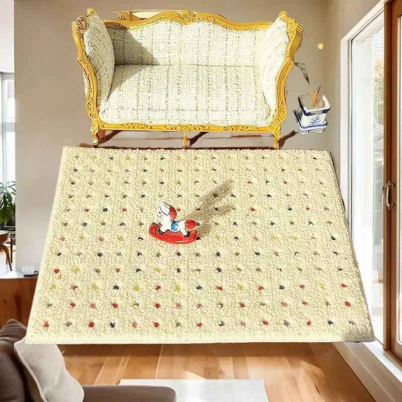 1: 12 Dollhouse Miniature Plush Rug Set, Model Photography Prop, Kid's Pretend Play Toys, Doll House Tiny Decor Presents