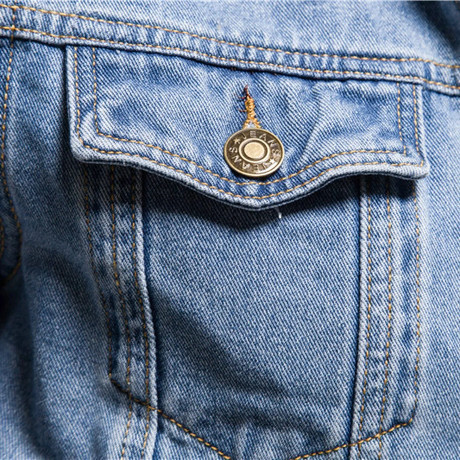 Classic Denim Jacket Men's Vintage Buttons Spring Autumn Skinny Work Jackets Stand Collar Long Sleeves Streetwear Cowboy Tops
