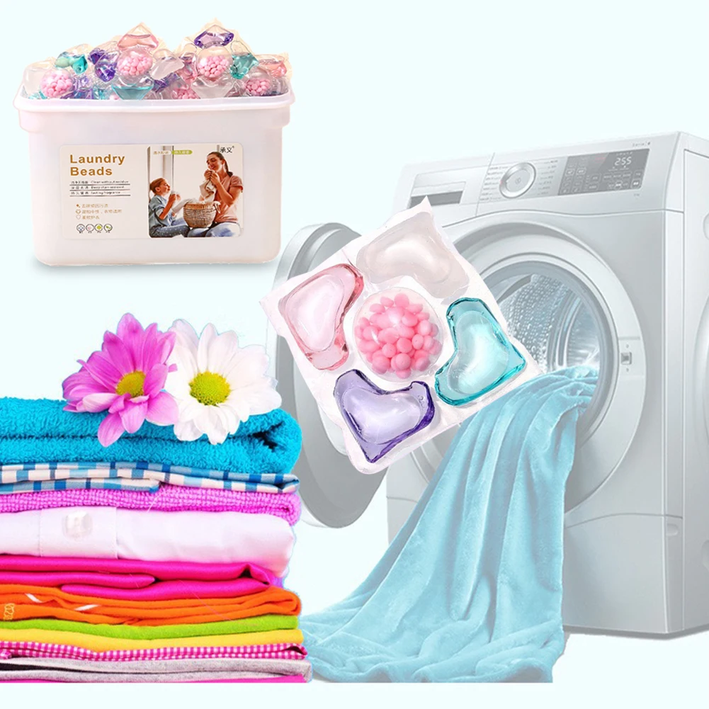 50Pcs Laundry Detergent Box 5 in 1 Laundry Scent Fragrance Beads Liquid Capsule University Dormitory Necessities view 6