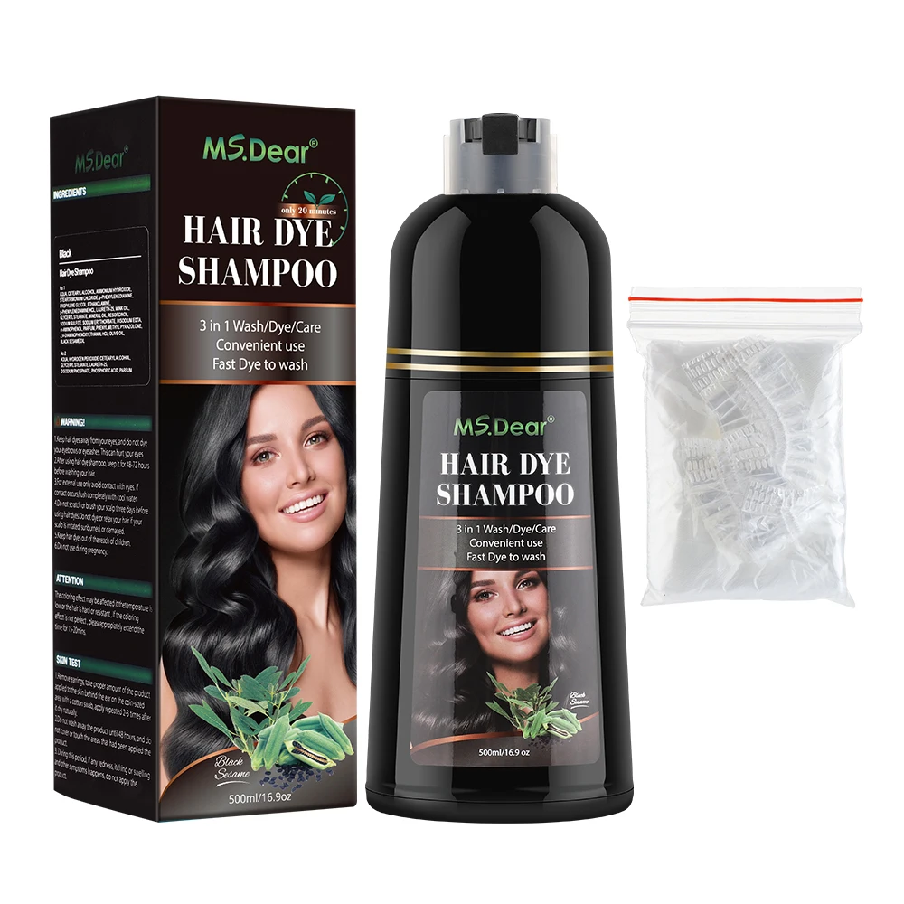 

Hair Dye Shampoo for Women & Men 3 in 1 Black Hair Color Shampoo for Gray Hair Natural Herbal Safety Nourishing Hair Care Cream