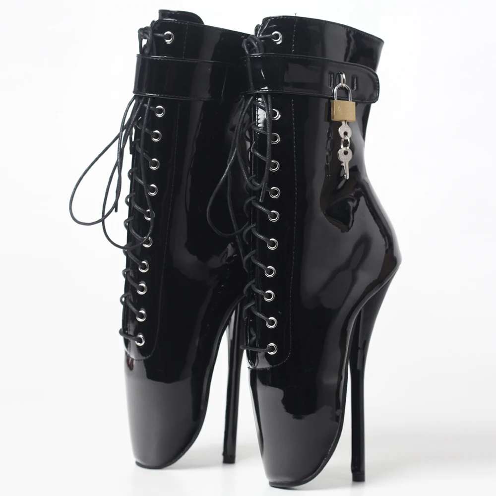 

Unisex 7" Super High Spike Heel Lace-Up Sexy Ankle Ballet Boots more colors Big Size