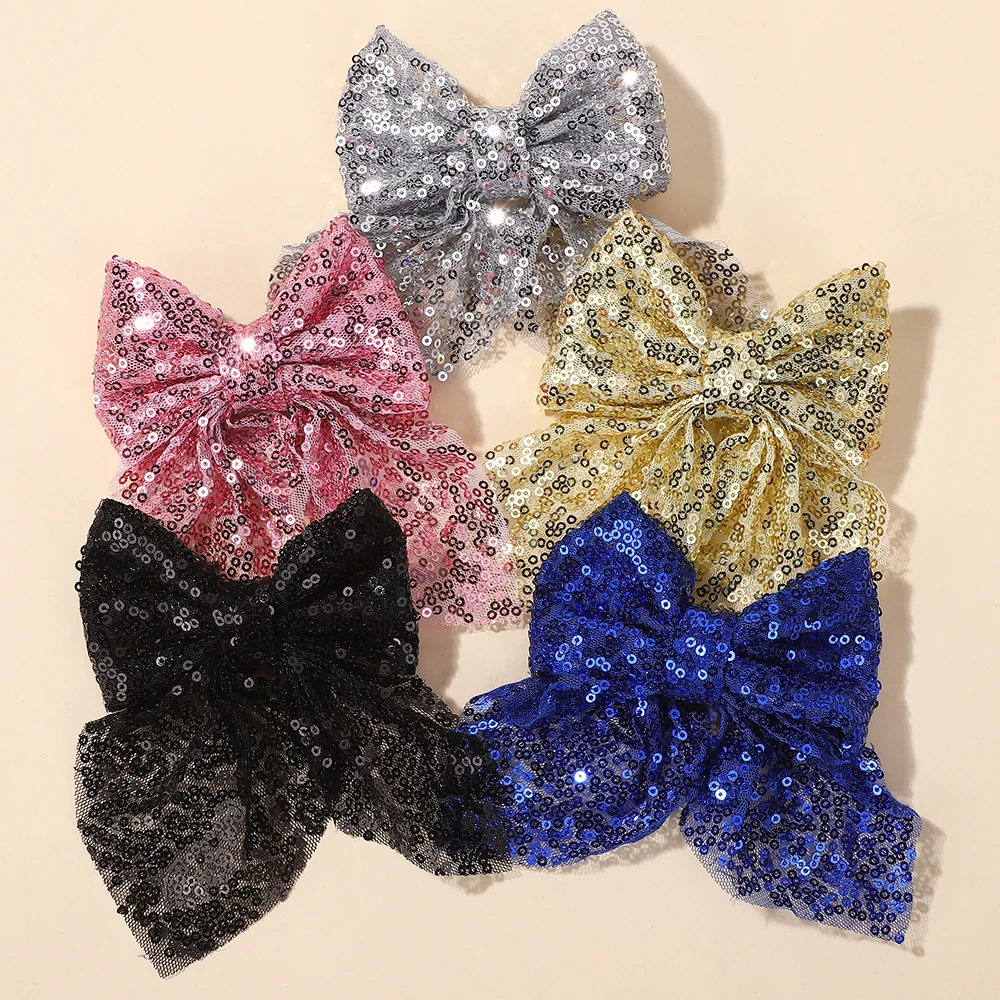 10 Stück glitzernde Schmetterlings-Haarspangen in zufälliger Farbe für Damen, glitzernde Party-Pferdeschwanz-Haarspange, modischer Kopfschmuck für Mädchen