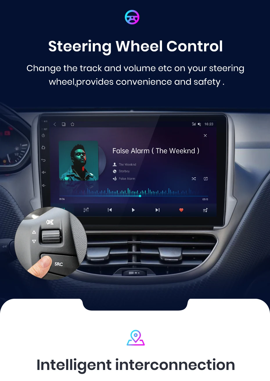 Junsun Wireless Carplay Android Auto Autoradio für Peugeot 2008 208 2012-2018 GPS Multimedia 2 Din – Detail 15