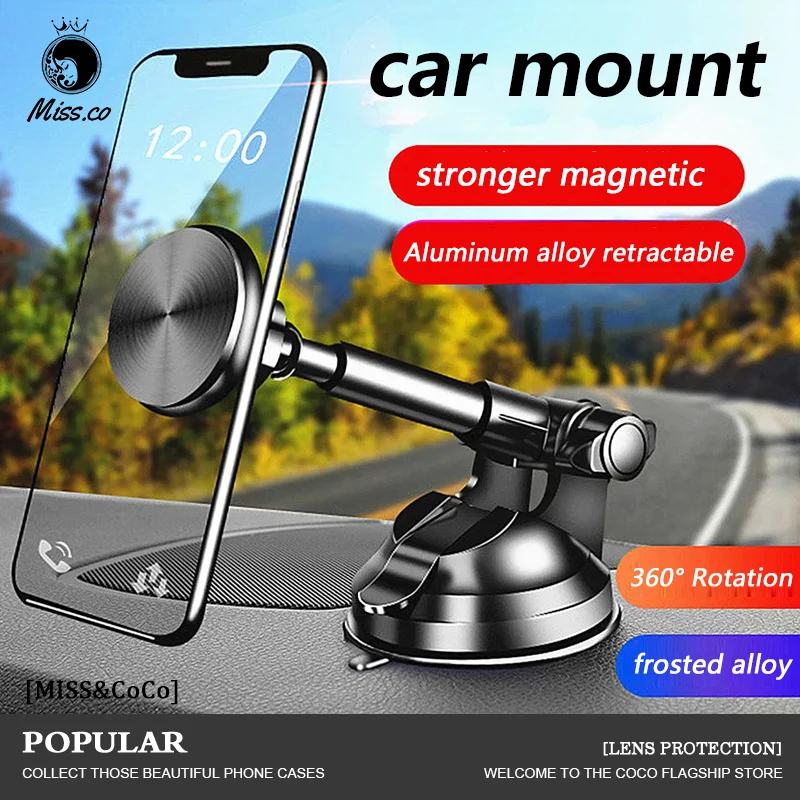 

Magnetic Car Phone Universal Suction Cup Car Phone Holder Magnet Mobile Phone Support Stand for iPhone 17 16 15 14 13 12 Samsung